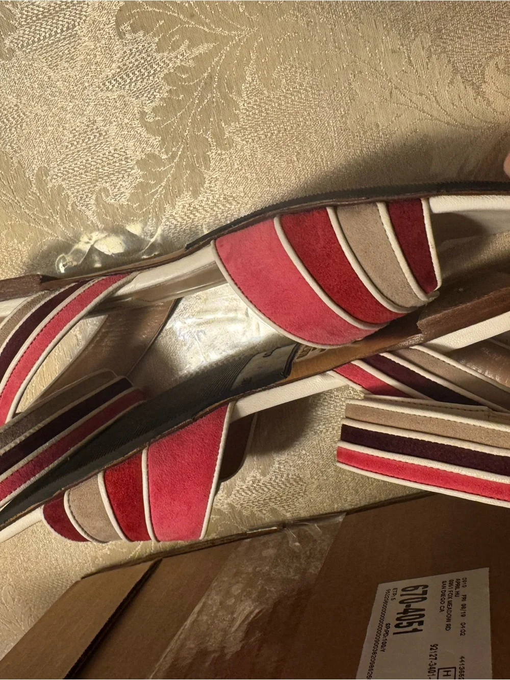 Valentino Garavani Goodyear Sole Striped Sandals 36 + COA & Dust Bag - Picture 6 of 9